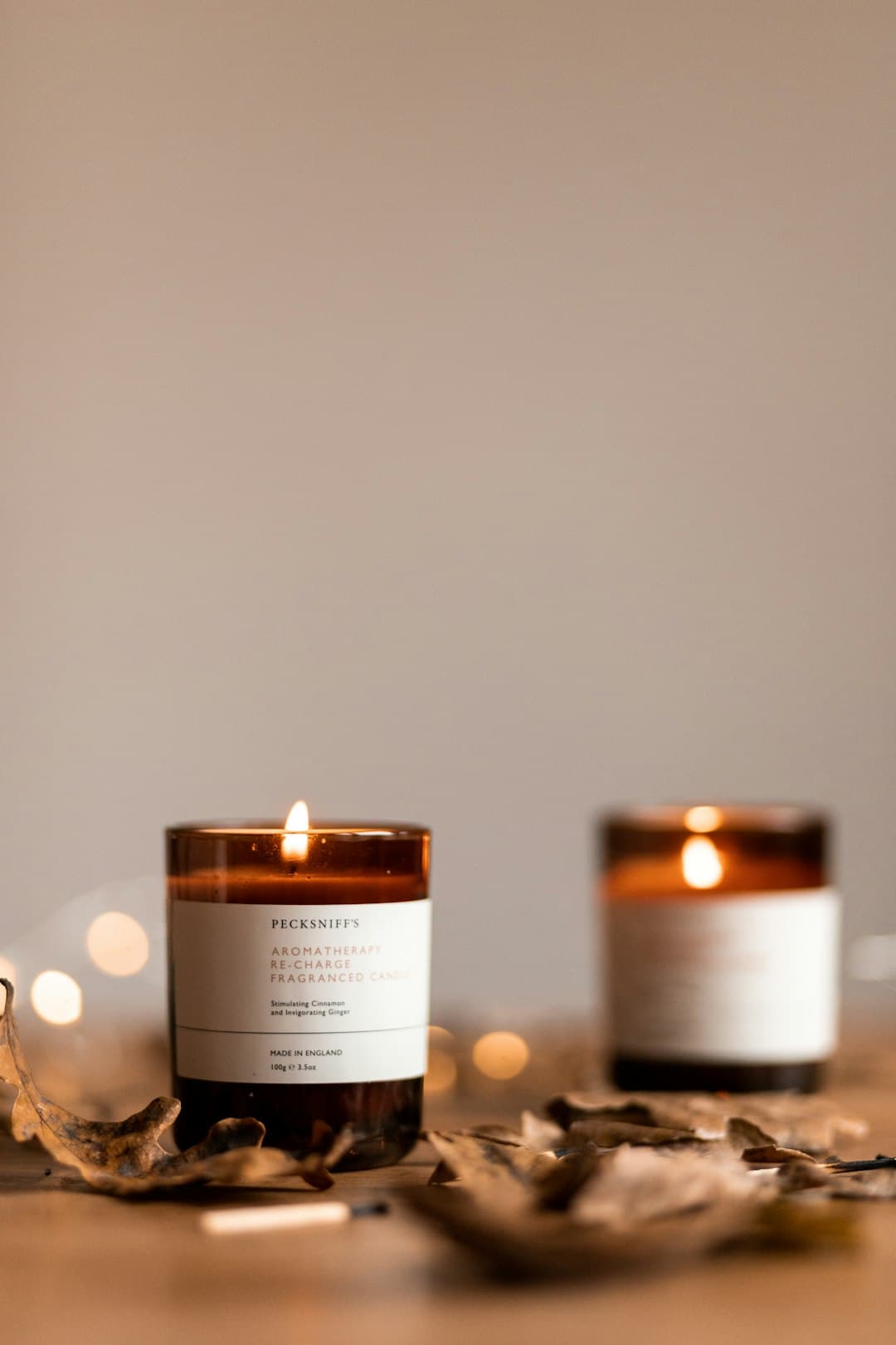 Studio product photo of a handmade candle
