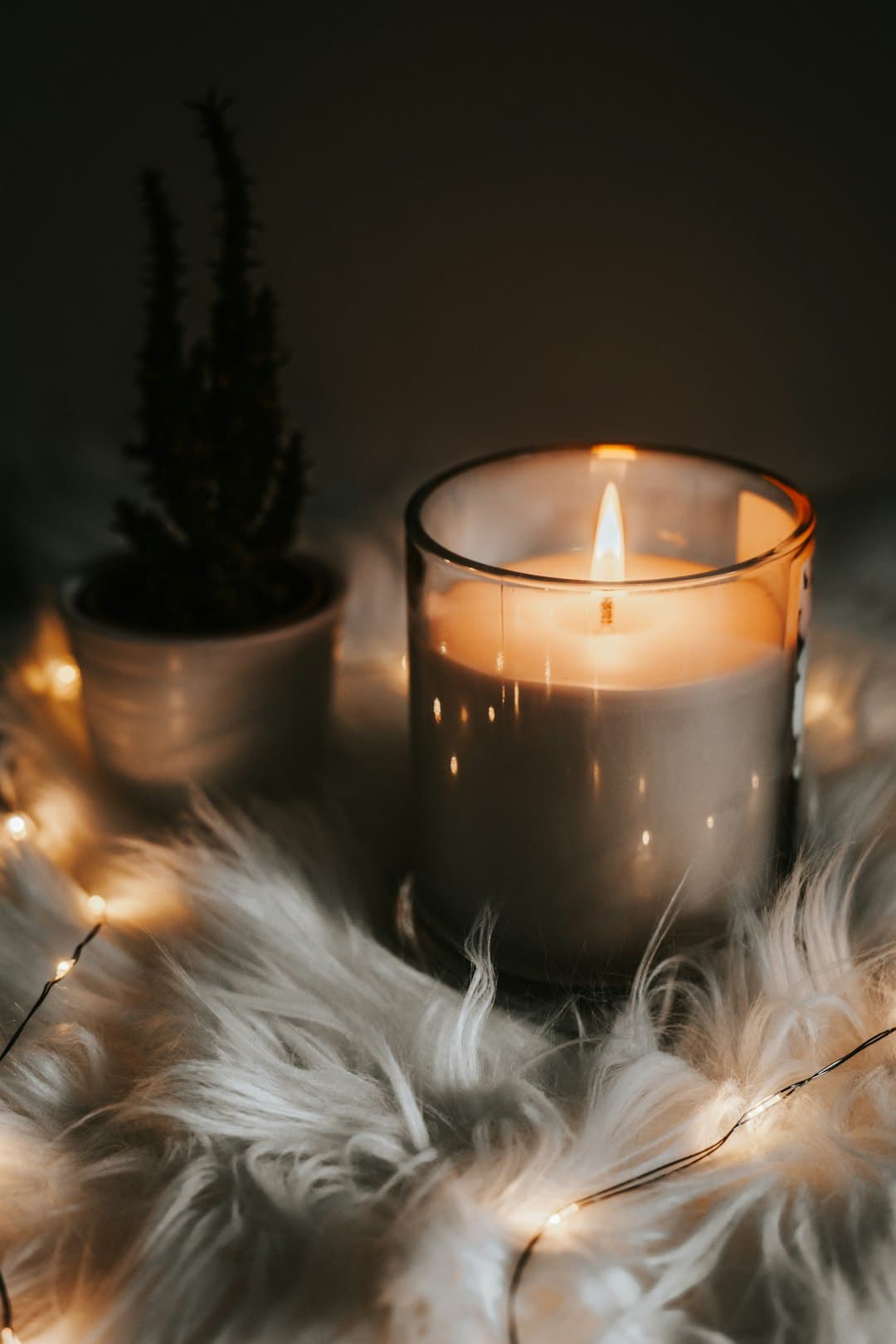 Close-up product photo of a handmade candle